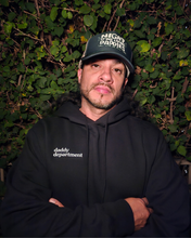 Load image into Gallery viewer, The "COZY" Hoodie in Raven Black / Night of the Living Daddies Trucker included