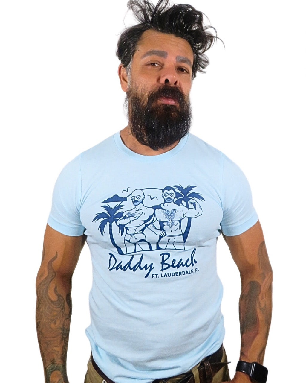 Daddy Beach T-Shirt in Ice Blue