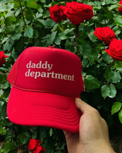 Load image into Gallery viewer, Daddy Department Red Trucker Hat
