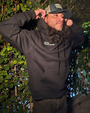 Load image into Gallery viewer, The &quot;COZY&quot; Hoodie in Raven Black / Night of the Living Daddies Trucker included
