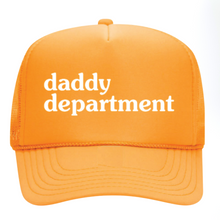 Load image into Gallery viewer, daddy department gold trucker hat
